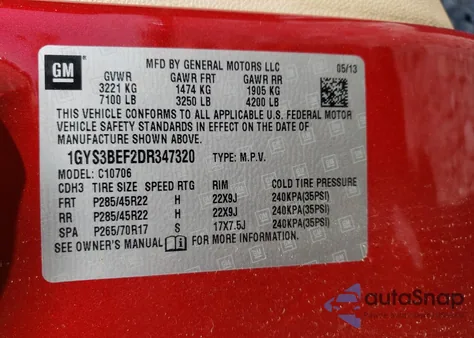 2013 Cadillac Escalade Luxury z USA, uszkodzony, nr VIN 1GYS3BEF2DR347320